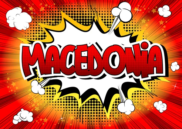 Macedonia - Palabra de estilo de cómic — Vector de stock