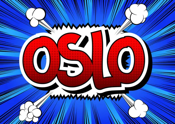 Oslo - Comic book stijl word — Stockvector