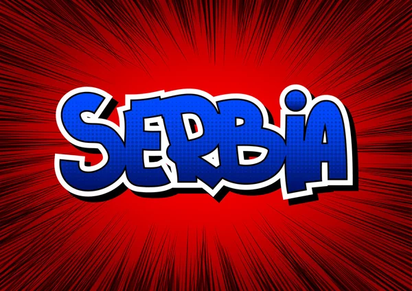 Сербія - коміксів стилі word — стоковий вектор