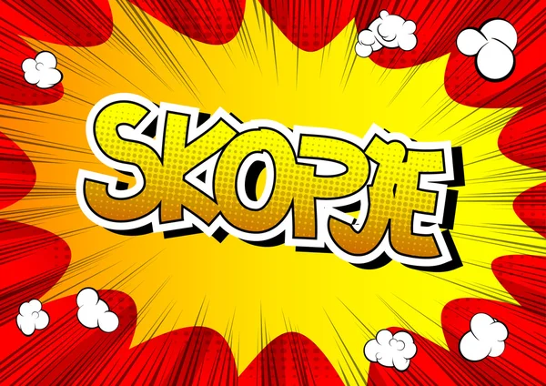 Skopje - Palavra de estilo de livro cômico — Vetor de Stock