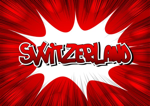 スイス連邦共和国 - コミック スタイル word — ストックベクタ