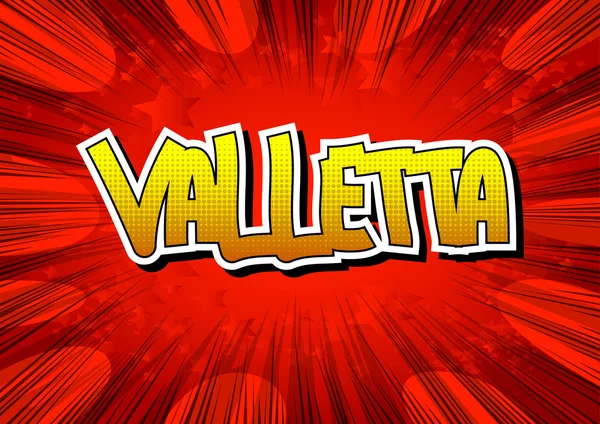 Valletta - ein Wort im Comic-Stil — Stockvektor