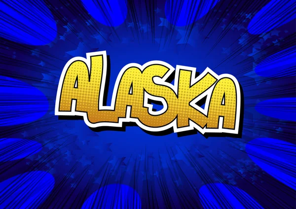 Aljaška - komiksových styl slovo — Stockový vektor