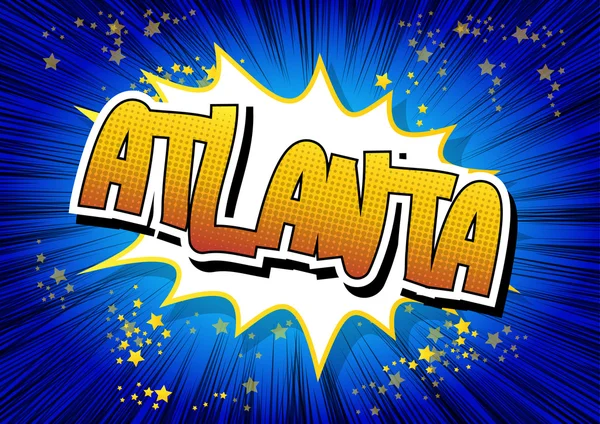 Atlanta - Palabra de estilo de cómic — Vector de stock