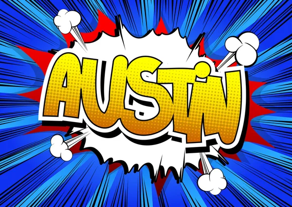 Austin - komiksových styl slovo — Stockový vektor