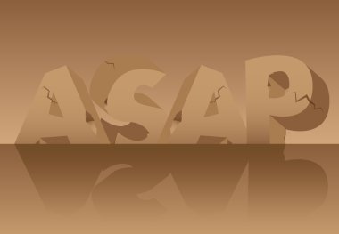 Vektör Asap kelime resimli, harfler taştan.