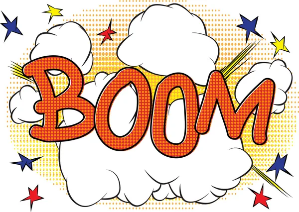 Boom - Retro képregény, karikatúra robbanás — Stock Vector