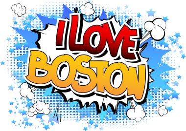 Ben aşk Boston - çizgi roman tarzı kelime