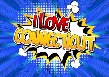 Ben aşk Connecticut - çizgi roman tarzı kelime
