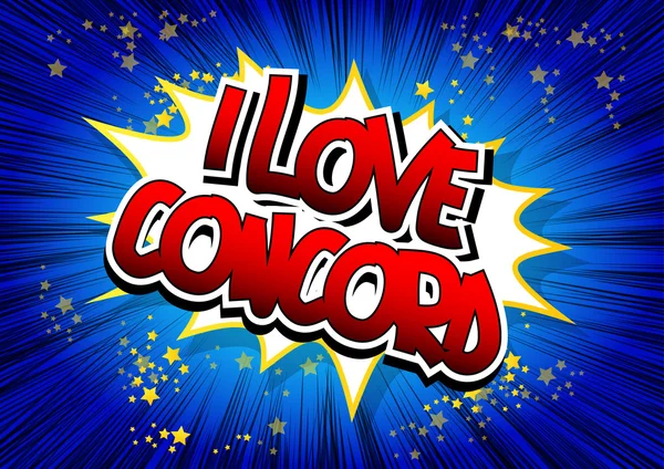 I love concord - ein Wort im Comic-Stil — Stockvektor