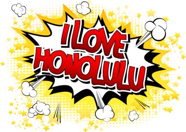 Ben aşk Honolulu - çizgi roman tarzı kelime