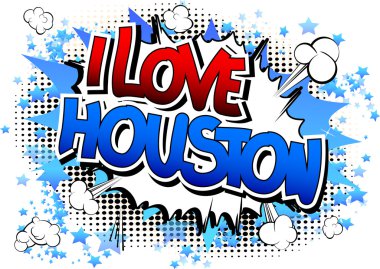 Ben aşk Houston - çizgi roman tarzı kelime