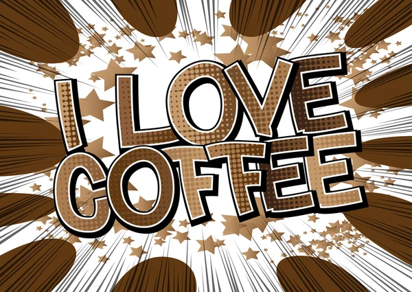 J'aime Café - BD style mot — Image vectorielle