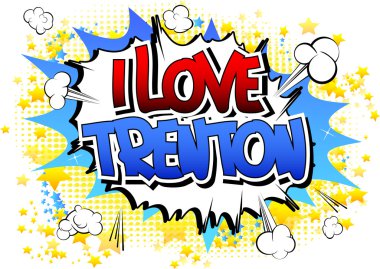 Ben aşk Trenton - çizgi roman tarzı kelime