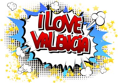 Ben aşk Valencia - çizgi roman tarzı kelime