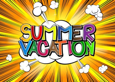 Yaz tatili - çizgi roman tarzı kelime