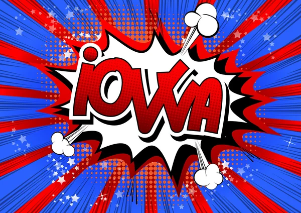 Iowa - ein Wort im Comic-Stil — Stockvektor