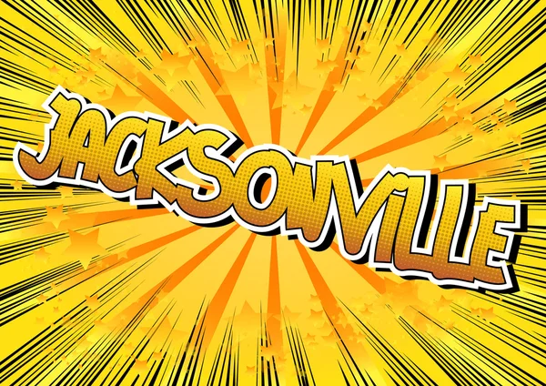 Jacksonville - Comic book stijl word op stripboek abstracte achtergrond. — Stockvector