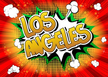 Los Angeles - çizgi roman arka plan üzerinde çizgi roman tarzı kelime.