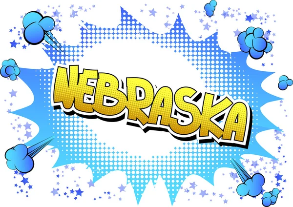 Nebraska - Wort im Comic-Stil — Stockvektor