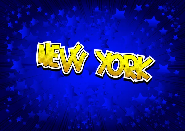 Nueva York - Palabra de estilo de cómic — Vector de stock