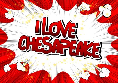 Ben aşk Chesapeake - çizgi roman tarzı kelime.