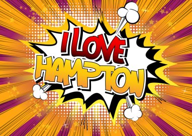 Ben aşk Hampton - çizgi roman tarzı kelime.