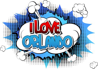Ben aşk Orlando - çizgi roman tarzı kelime.