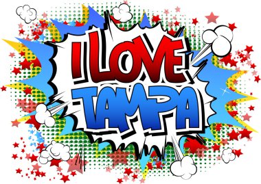 Ben aşk Tampa - çizgi roman tarzı kelime.