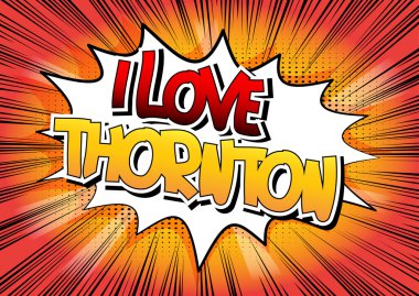 Ben aşk Thornton - çizgi roman tarzı kelime.