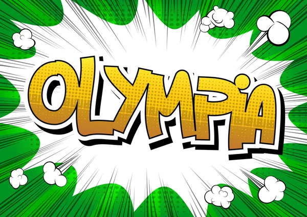 Olympia - Comic book stijl woord op. — Stockvector