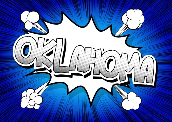 Oklahoma - ein Wort im Comic-Stil. — Stockvektor