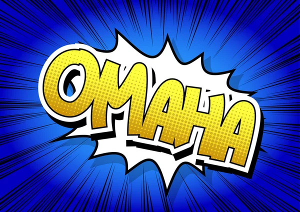 Omaha - ein Wort im Comic-Stil. — Stockvektor