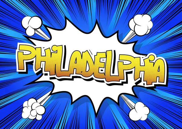 Filadelfia - Palabra de estilo de cómic . — Vector de stock