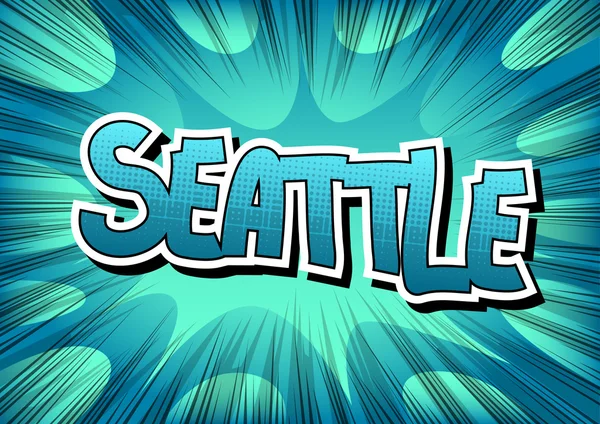 Seattle - Palabra de estilo de cómic — Vector de stock