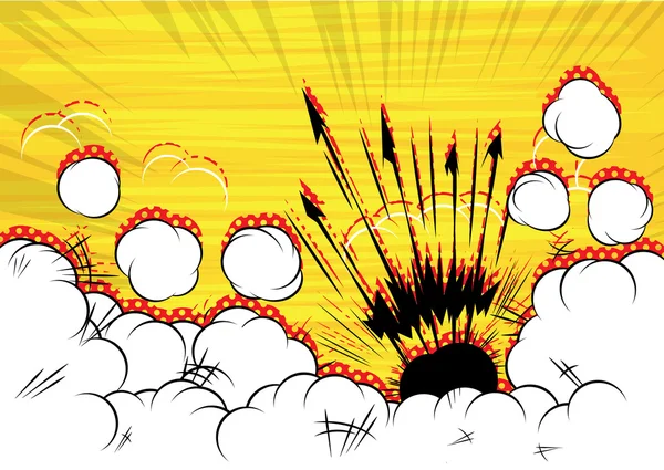 Ilustracja komiks wybuchu z białe chmury. — Wektor stockowy