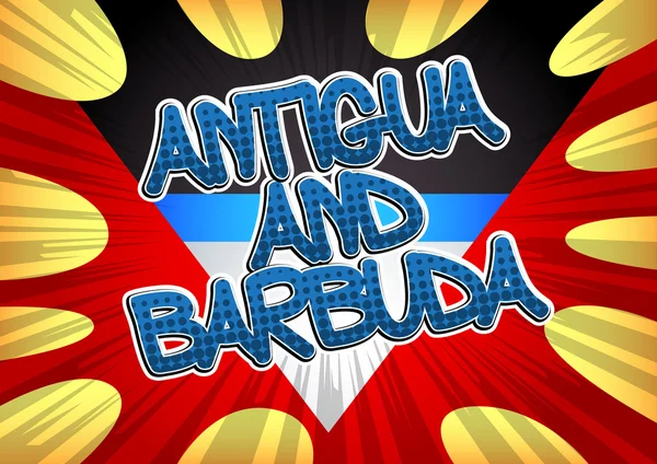 Antigua y Barbuda - Texto estilo cómic — Vector de stock