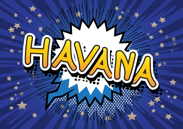 Havana - Comic book styl text. — Stockový vektor