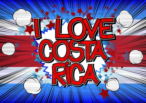 I Love Costa Rica - Texto de estilo de livro cômico . — Vetor de Stock