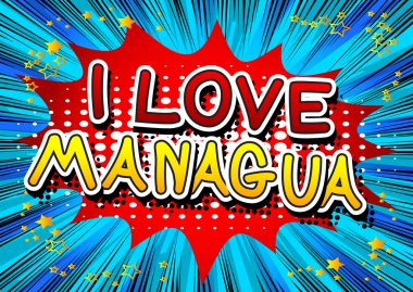 Ben aşk Managua - çizgi roman tarzı metin.