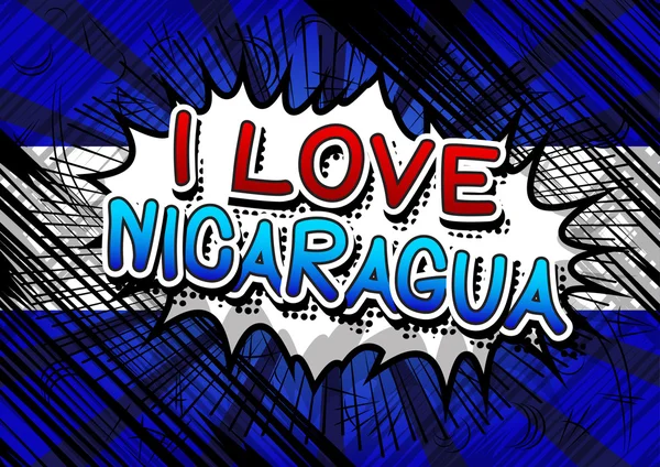 Eu amo Nicarágua - Texto de estilo de livro cômico — Vetor de Stock