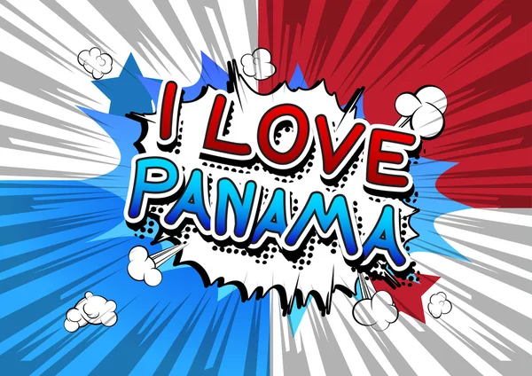 I love panama - Text im Comic-Stil. — Stockvektor