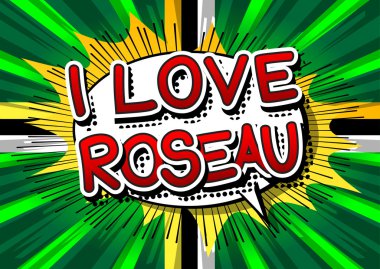 Ben aşk Roseau - çizgi roman tarzı metin