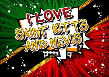 Ben aşk Saint Kitts ve Nevis - çizgi roman tarzı metin