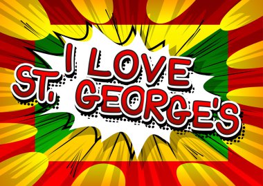 Ben aşk St. George's - çizgi roman tarzı metin.