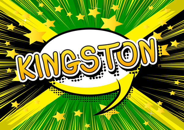 Kingston - Comic book style text.