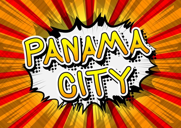 Panama City - çizgi roman tarzı metin — Stok Vektör