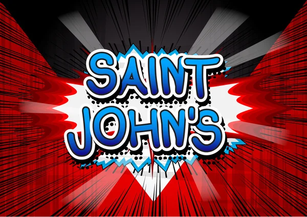 Saint John's - çizgi roman tarzı metin. — Stok Vektör