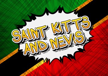 Saint Kitts ve Nevis - çizgi roman tarzı metin
