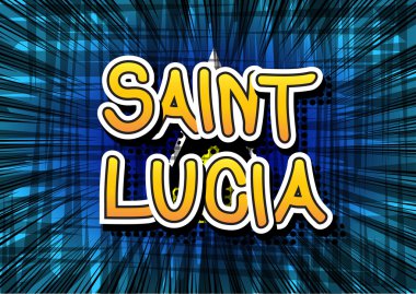 Saint Lucia - çizgi roman tarzı metin